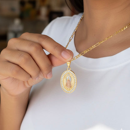 Virgin Mary Necklace 14k Gold Plated